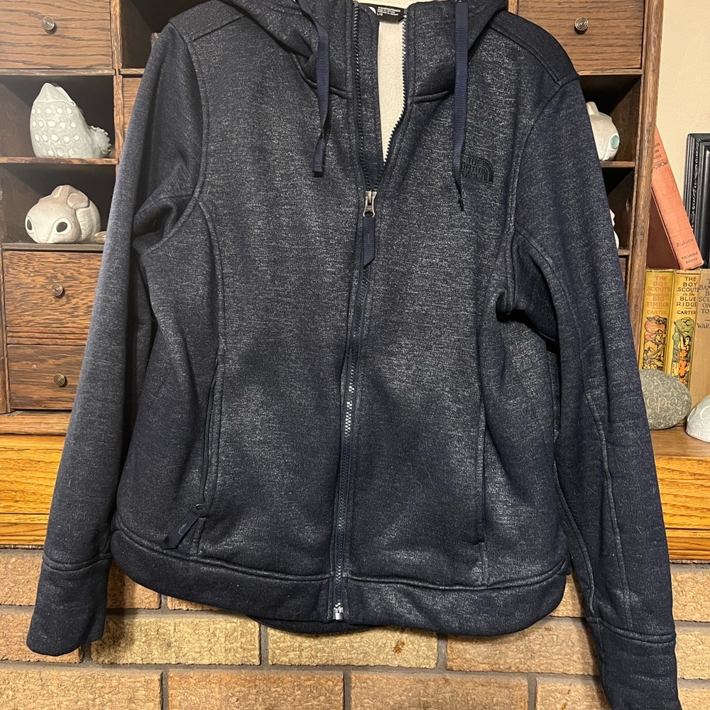 The North Face Dark Navy Blue Fleece-Lined Jacket Large